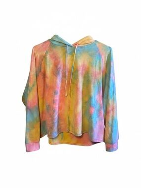 Chic Soul Tie Dye Cropped Hoodie Medium Lightweight Boutique Pullover